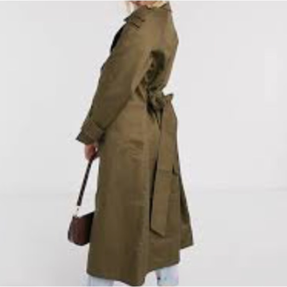 longline trench coat green size S - Picture 3 of 17